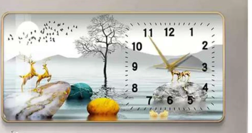 ساعة حائط بتصميم انيق بحجم 40 & 80 cm