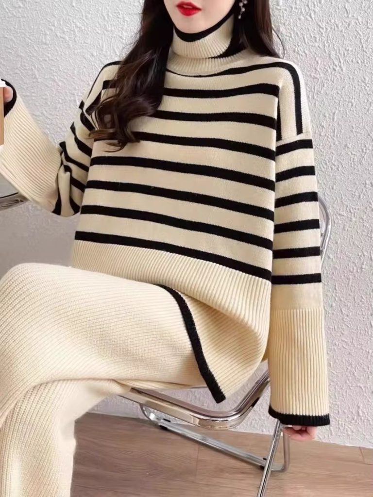 بدلة تريكو نسائيّة فضفاضة ✨